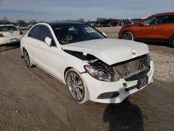 Mercedes-Benz C300 salvage cars for sale: 2015 Mercedes-Benz C300