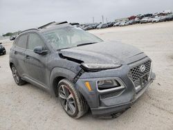 Salvage cars for sale at San Antonio, TX auction: 2021 Hyundai Kona Limited