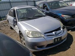 Salvage cars for sale at Chicago Heights, IL auction: 2005 Honda Civic EX