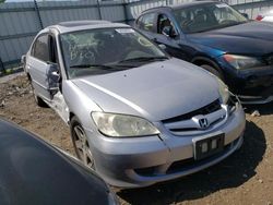 Salvage cars for sale from Copart -no: 2005 Honda Civic EX