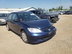 Salvage cars for sale from Copart Pekin, IL: 2004 Honda Civic LX
