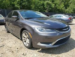 Salvage cars for sale at Waldorf, MD auction: 2015 Chrysler 200 Limited