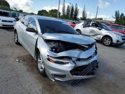 Salvage cars for sale from Copart Miami, FL: 2018 Chevrolet Malibu LS