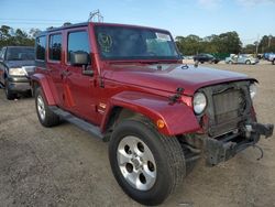 Salvage cars for sale from Copart Greenwell Springs, LA: 2013 Jeep Wrangler Unlimited Sahara