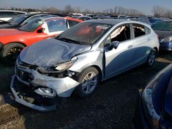Salvage cars for sale at Dyer, IN auction: 2017 Chevrolet Cruze LT