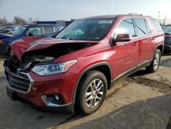 Salvage cars for sale from Copart Woodhaven, MI: 2018 Chevrolet Traverse LT