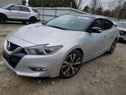 Salvage cars for sale at Mendon, MA auction: 2016 Nissan Maxima 3.5S