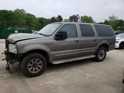 Salvage cars for sale at Gaston, SC auction: 2005 Ford Excursion Limited