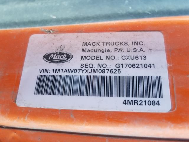 2018 Mack 600 CXU600