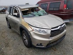 Salvage cars for sale at Antelope, CA auction: 2014 Toyota Highlander XLE