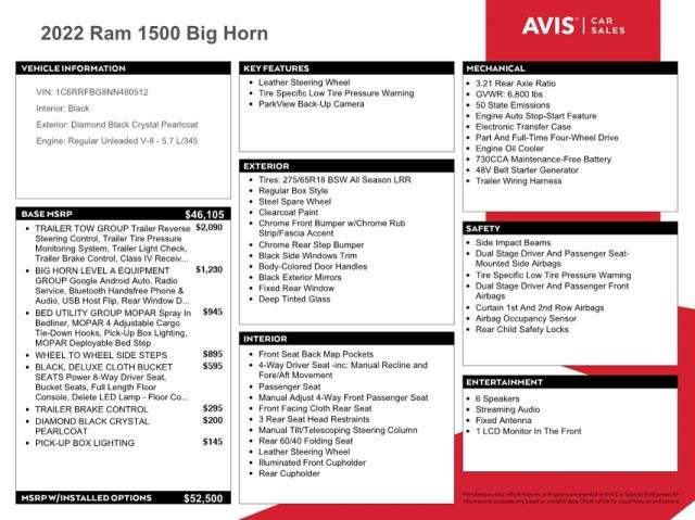 2022 Dodge RAM 1500 BIG HORN/LONE Star