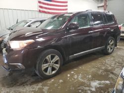 Toyota Highlander Limited salvage cars for sale: 2012 Toyota Highlander Limited