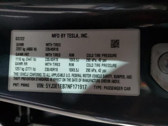 2022 Tesla Model 3