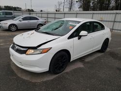 Vehiculos salvage en venta de Copart Dunn, NC: 2012 Honda Civic LX