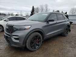 Salvage cars for sale from Copart Bowmanville, ON: 2021 Ford Explorer ST