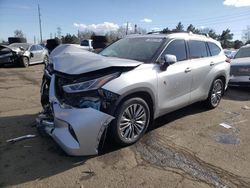 Salvage cars for sale from Copart Denver, CO: 2022 Toyota Highlander Platinum