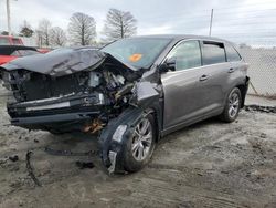Salvage cars for sale at Seaford, DE auction: 2015 Toyota Highlander LE
