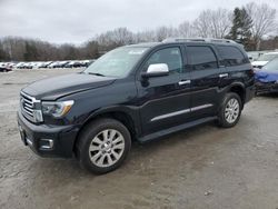 Salvage cars for sale at North Billerica, MA auction: 2018 Toyota Sequoia Platinum