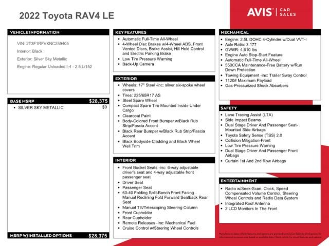 2022 Toyota Rav4 LE