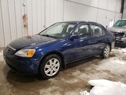 Salvage cars for sale at Franklin, WI auction: 2003 Honda Civic EX