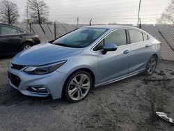 Salvage cars for sale at Seaford, DE auction: 2017 Chevrolet Cruze Premier