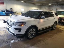 Ford salvage cars for sale: 2018 Ford Explorer Platinum