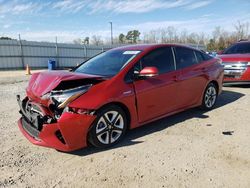 Salvage cars for sale at Lumberton, NC auction: 2016 Toyota Prius