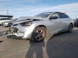 Salvage cars for sale from Copart Grand Prairie, TX: 2017 Chevrolet Malibu LS
