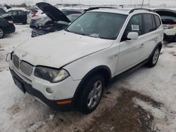 Salvage cars for sale from Copart Elgin, IL: 2007 BMW X3 3.0SI