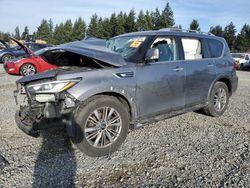 Salvage cars for sale from Copart Graham, WA: 2020 Infiniti QX80 Luxe