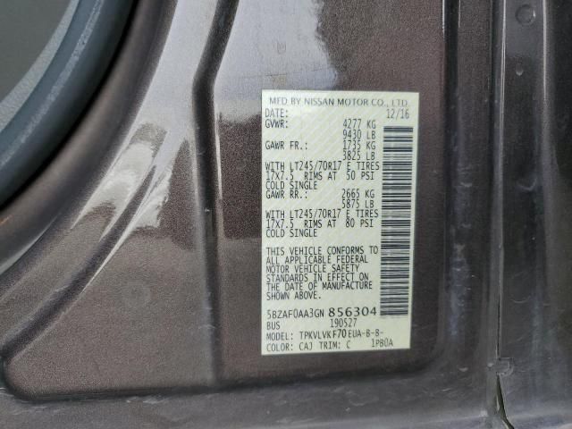 2016 Nissan NV 3500 S