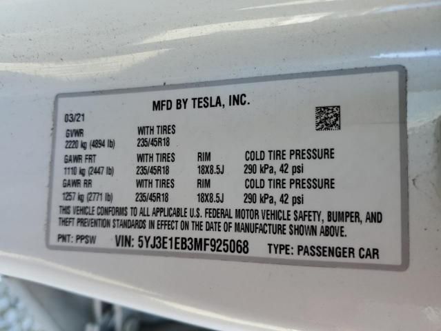 2021 Tesla Model 3