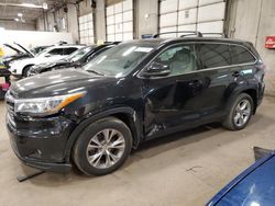 Salvage cars for sale at Blaine, MN auction: 2015 Toyota Highlander XLE