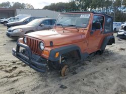 Salvage cars for sale from Copart Seaford, DE: 2002 Jeep Wrangler / TJ X