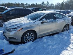 Salvage cars for sale at Windham, ME auction: 2017 Ford Fusion SE