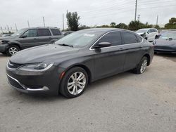 Salvage cars for sale at Miami, FL auction: 2015 Chrysler 200 Limited