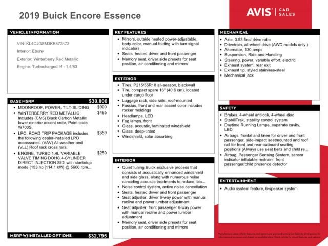 2019 Buick Encore Essence