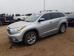 Salvage cars for sale at Amarillo, TX auction: 2015 Toyota Highlander XLE