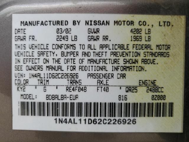 2002 Nissan Altima Base