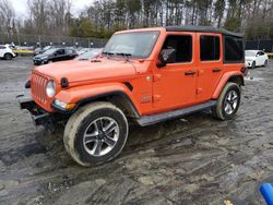 Salvage cars for sale at Waldorf, MD auction: 2018 Jeep Wrangler Unlimited Sahara