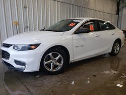 Salvage cars for sale from Copart Franklin, WI: 2017 Chevrolet Malibu LS