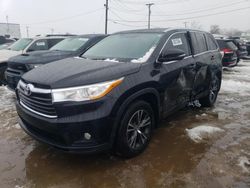 Toyota Highlander xle salvage cars for sale: 2016 Toyota Highlander XLE