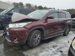 Toyota Highlander salvage cars for sale: 2017 Toyota Highlander SE