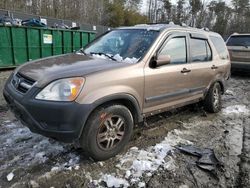 Salvage cars for sale from Copart Waldorf, MD: 2002 Honda CR-V EX