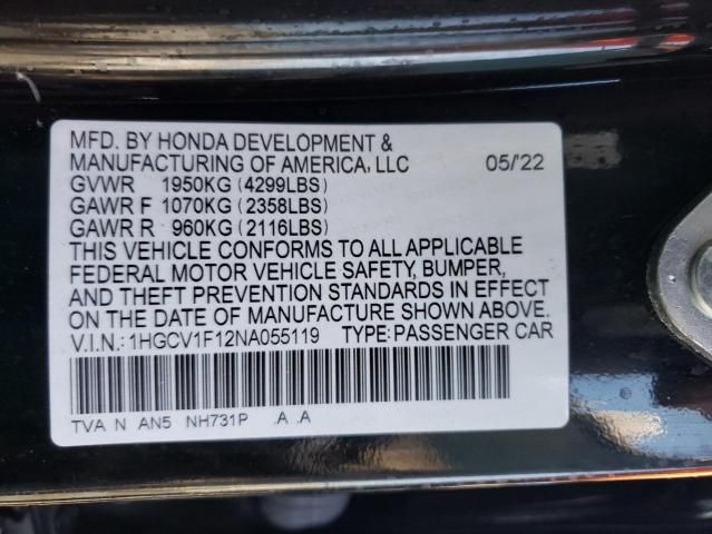 2022 Honda Accord LX