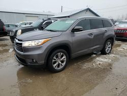 Salvage cars for sale at Pekin, IL auction: 2015 Toyota Highlander XLE