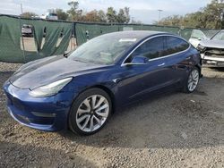 Salvage cars for sale at Riverview, FL auction: 2018 Tesla Model 3