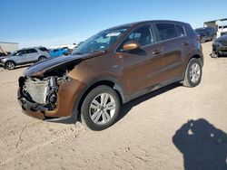 Salvage cars for sale at Amarillo, TX auction: 2018 KIA Sportage LX