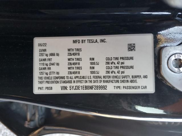 2022 Tesla Model 3