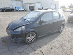 Salvage cars for sale at Woodburn, OR auction: 2007 Honda FIT S